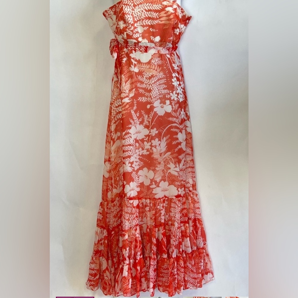 66170 deletta silk dress orange size 6 Anthropologie